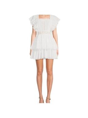Chelsea and Violet elegant white ruffle dress size S NWT